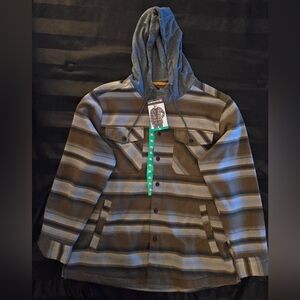 Quiksilver Gray and Brown Hooded Jacket